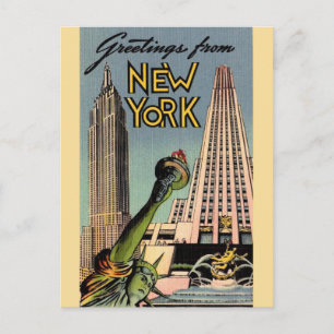 Retro New York City Greeting Postcard
