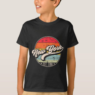 Retro New York Home State Ny Cool 70s Style Sunset T-Shirt