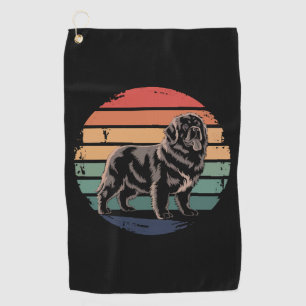 Retro Newfoundland Vintage Dog Lover Gifts for Men Golf Towel