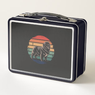 Retro Newfoundland Vintage Dog Lover Gifts for Men Metal Lunch Box