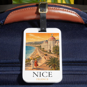 Retro Nice Côte d’Azur Promenade des Anglais View Luggage Tag