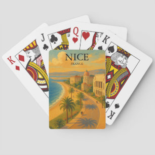 Retro Nice France French Riviera Promenade  Playing Cards