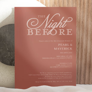 Retro Night before boho wedding rehearsal dinner Invitation