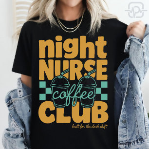 Retro Night Nurse Coffee Club Cute RN T-Shirt