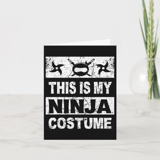 Retro Ninja Costume Halloween For Boy Kids Men  Card (Front)