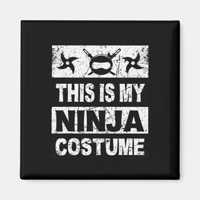 Retro Ninja Costume  Halloween For Boy Kids Men  Magnet (Front)