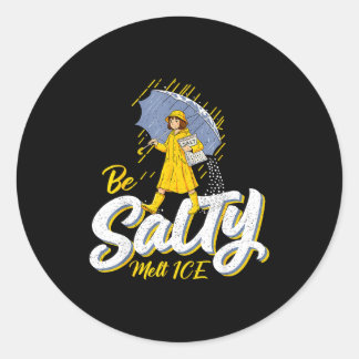 Retro no ice salty meme be salty melt ice classic round sticker
