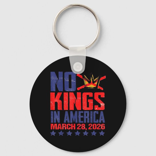 Retro No King Key Ring (Front)