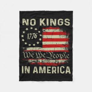Retro No Kings In America Usa Flag We The People 4 Fleece Blanket