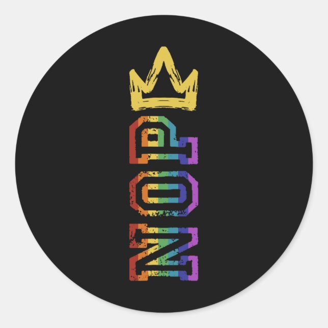 Retro No Kings Nope Protest Sign Shirt For Men Wom Classic Round Sticker (Front)