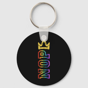 Retro No Kings Nope Protest Sign Shirt For Men Wom Key Ring
