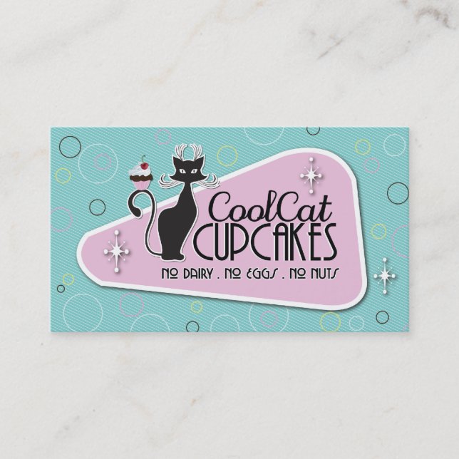 Retro - No LInes on Cupcake Business Card (Front)