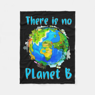 Retro No Planet Climate Change Earth B Save Nature Fleece Blanket