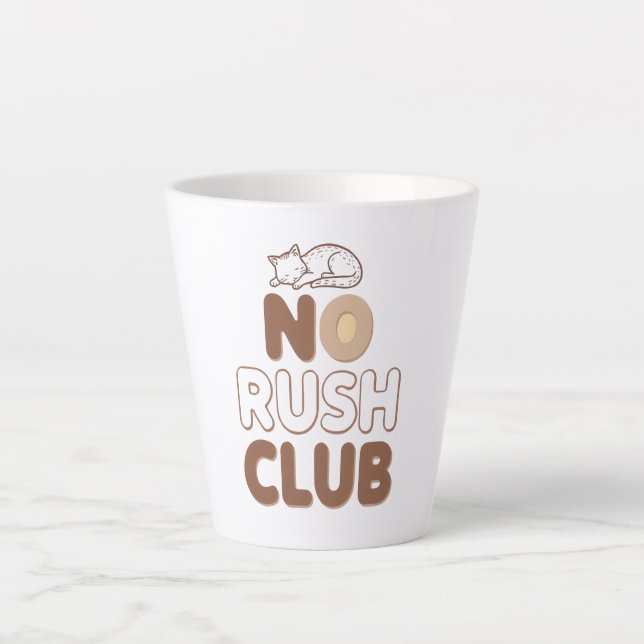 Retro "No Rush Club" for Relaxing Latte Mug (Front)