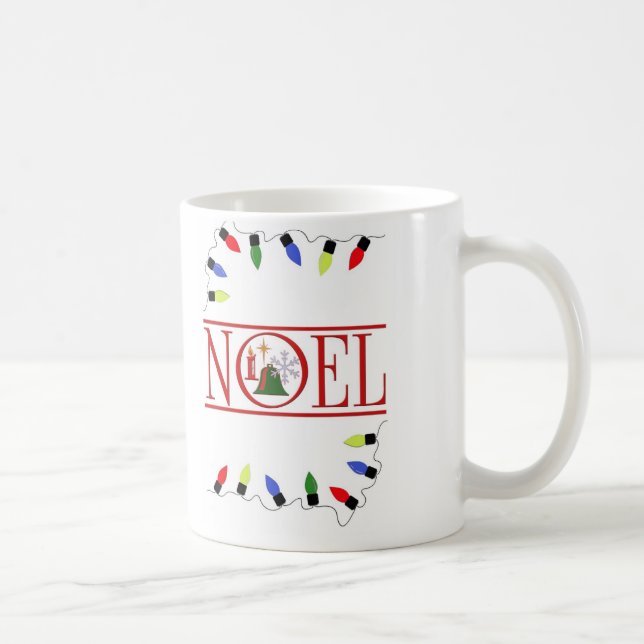 retro NOEL string of lights Coffee Mug (Right)