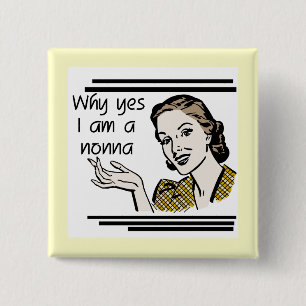 Retro Nonna Tshirts and Gifts 15 Cm Square Badge