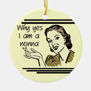 Retro Nonna Tshirts and Gifts Ceramic Tree Decoration
