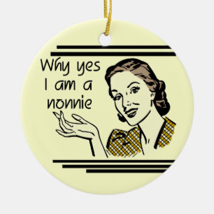 Retro Nonnie T-shirts and GIfts Ceramic Tree Decoration