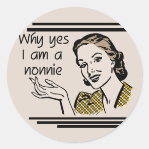 Retro Nonnie T-shirts and GIfts Classic Round Sticker