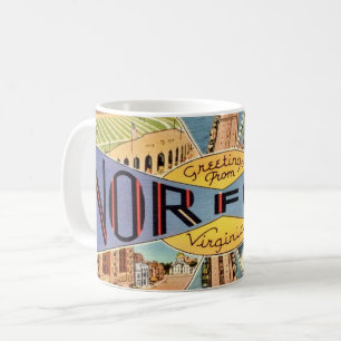 Retro Norfolk VA Postcard Mug