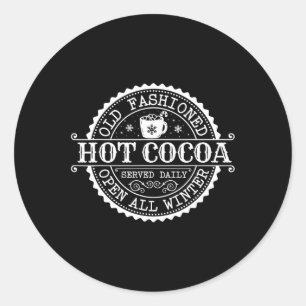 Retro North Pole Old Fashioned Hot Cocoa Coffee Me Classic Round Sticker
