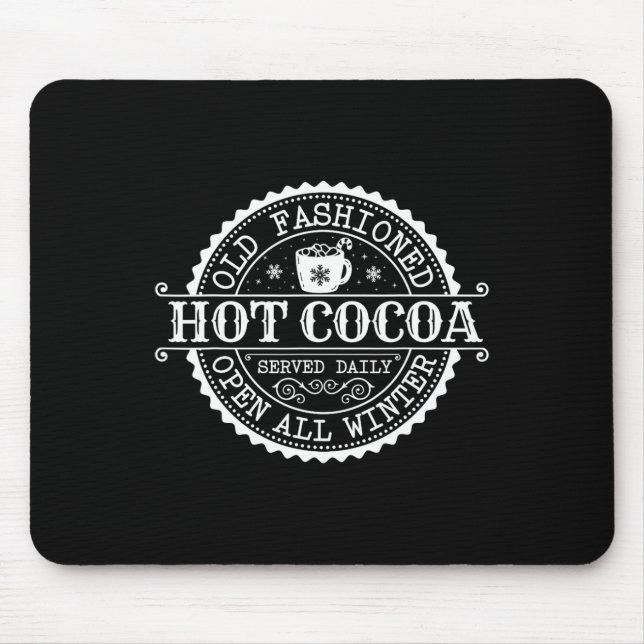 Retro North Pole Old Fashioned Hot Cocoa Coffee Me Mouse Pad (Front)