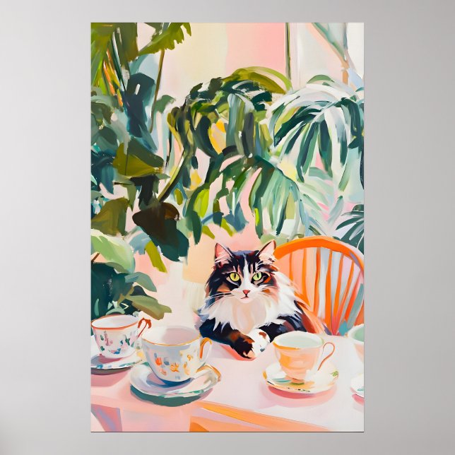 Retro Norwegian Forest Cat Poster, Norwegian Poster (Front)