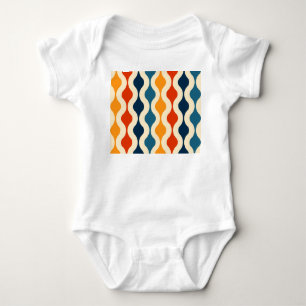 Retro nostalgic, colourful, seamless background. baby bodysuit