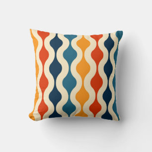 Retro nostalgic, colourful, seamless background. cushion