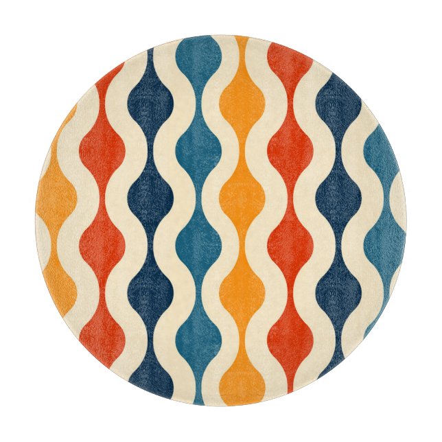 Retro nostalgic, colourful, seamless background. cutting board (Front)