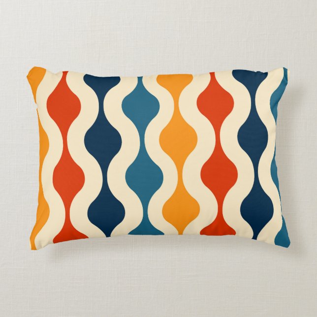 Retro nostalgic, colourful, seamless background. decorative cushion (Front)