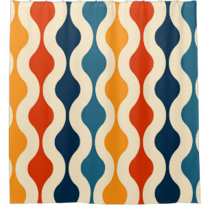 Retro nostalgic, colourful, seamless background. shower curtain
