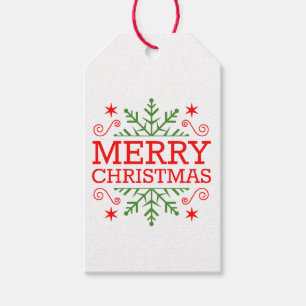 Retro Nostalgic Merry Christmas Gift Tags
