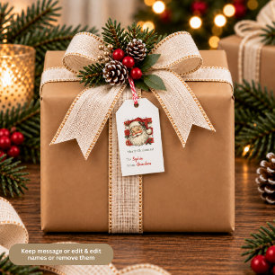 Retro Nostalgic Santa Claus Christmas Gift Tags