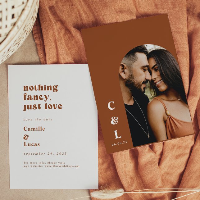 Retro Nothing Fancy just love save the date Invitation (Creator Uploaded)