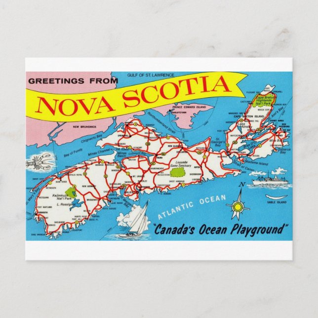 Retro Nova Scotia Postcard (Front)