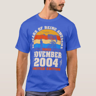 Retro November 2004 18 Year Old Fishing Lover 18th T-Shirt