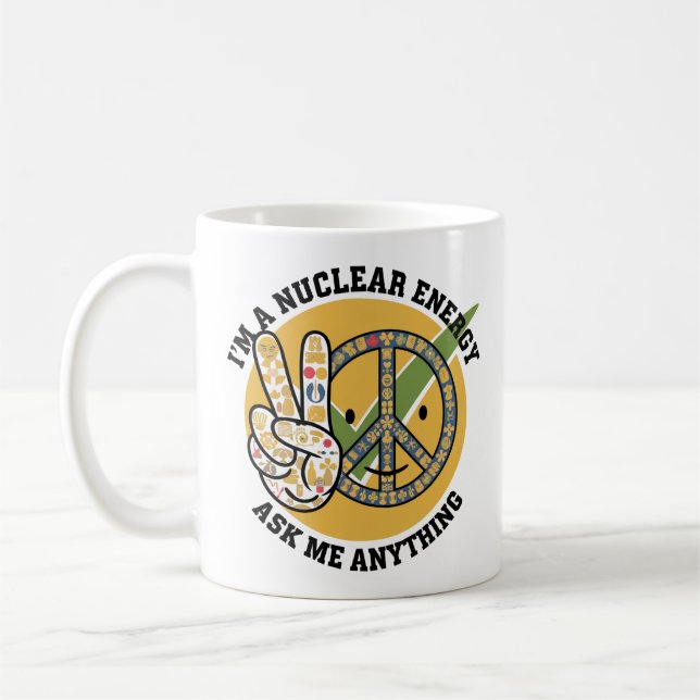 Retro Nuclear Energy design vector art gift  Coffee Mug (Left)