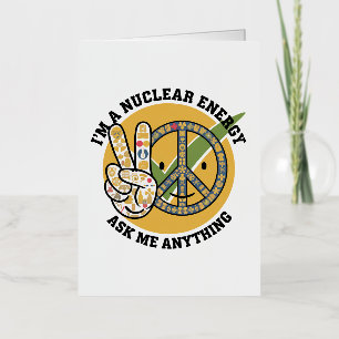 Retro Nuclear Energy design vector art gift Foil Greeting Card