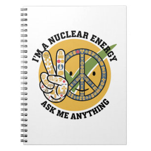 Retro Nuclear Energy design vector art gift Notebook