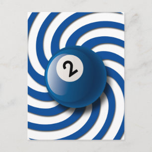 RETRO NUMBER 2 BILLIARDS BALL POSTCARD