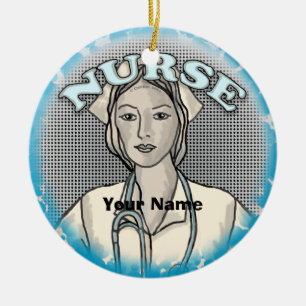Retro nurse  ceramic ornament