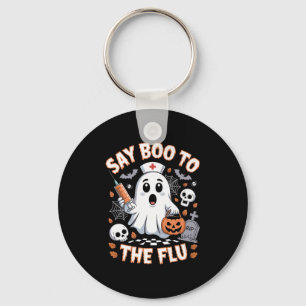 Retro Nurse Ghost Halloween Vaccine Say Boo To The Key Ring