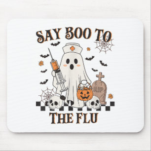 Retro Nurse Ghost Halloween Vaccine Say Boo To The Mouse Pad