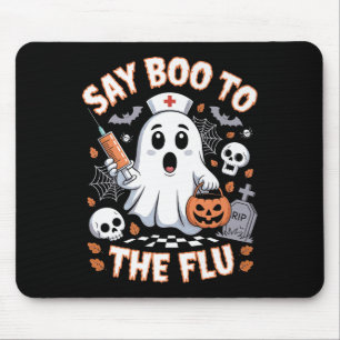 Retro Nurse Ghost Halloween Vaccine Say Boo To The Mouse Pad