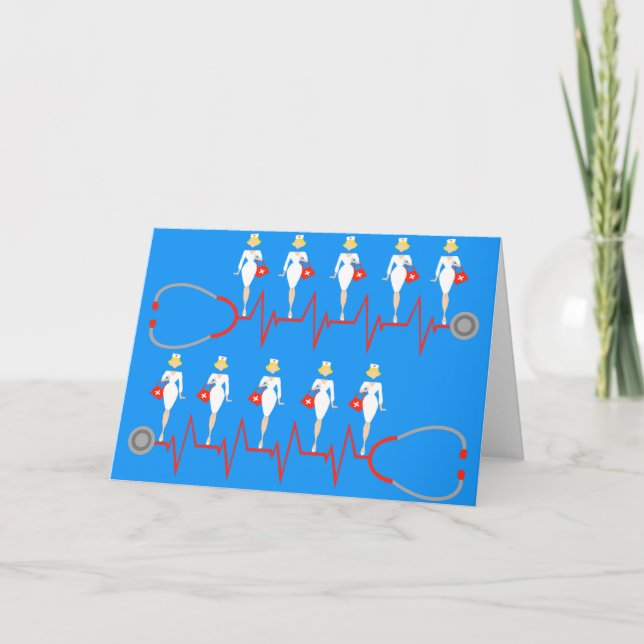 Retro Nurse Greeting Card (Front)