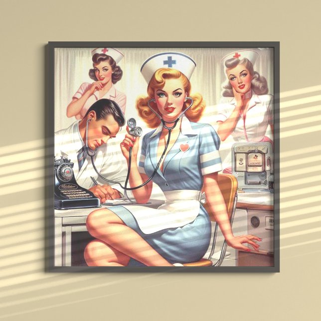 Retro Nurse Illustration Poster (Creator Uploaded)