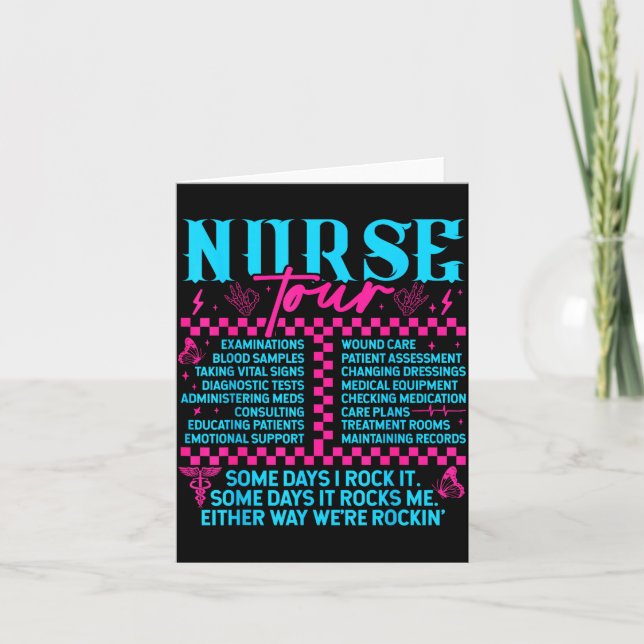 Retro Nurse Nurse Week Men Women Nurse  Card (Front)