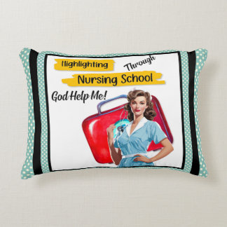 Retro Nurse Pinup_ Nursing Notes Decorative Cushion
