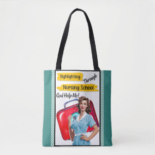 Retro Nurse Pinup_ Nursing Notes Tote Bag